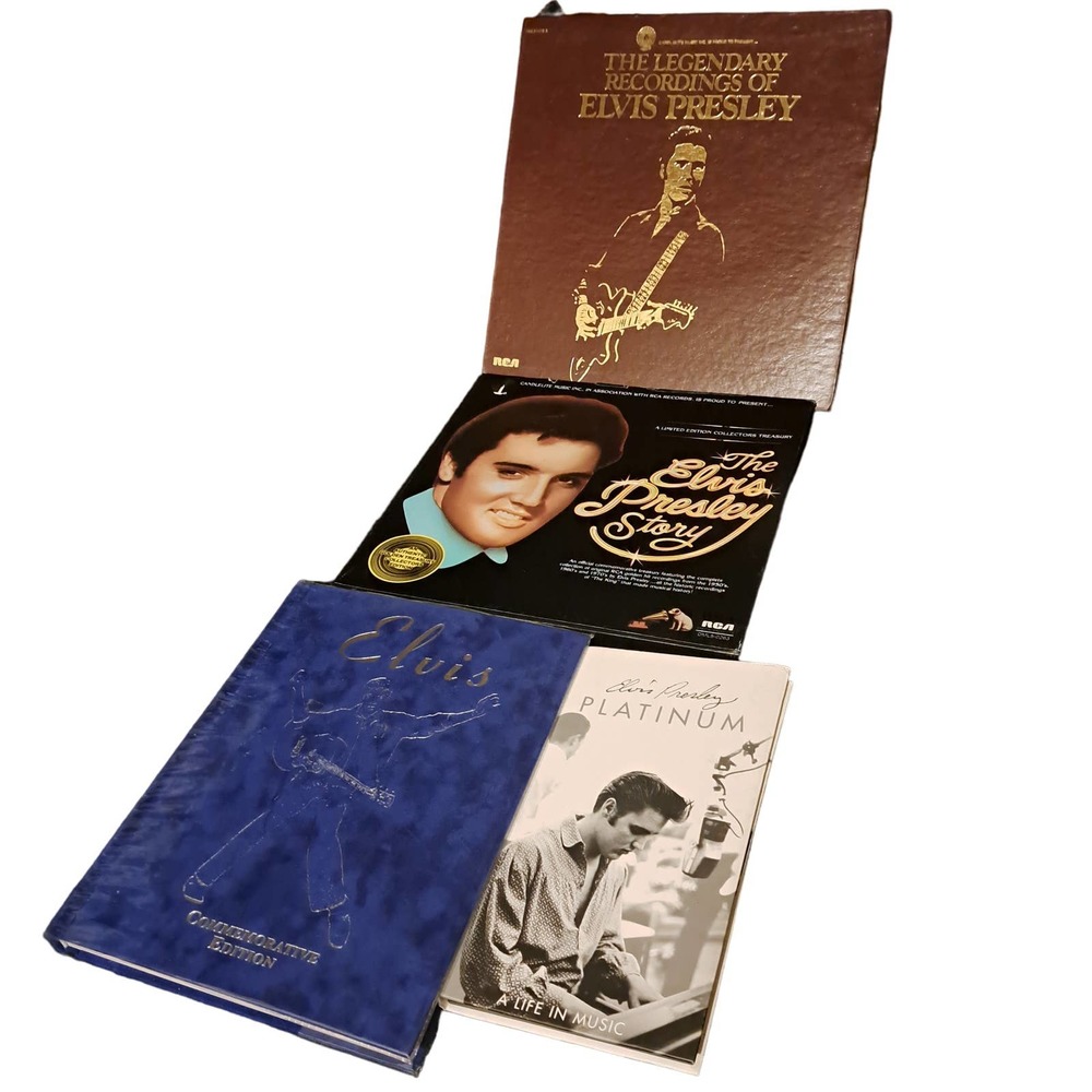 EXCELLENT CONDITION VINTAGE ELVIS PRESLEY BOOK CASES with Records-CD-Table Book